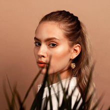 Load image into Gallery viewer, MONSTERA - Leaf plant drop wire earrings boho bride wedding monstera dainty gold leaf botanical earring unique jewelry 925 bridal gift