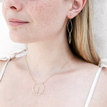 Load image into Gallery viewer, Dainty threader earrings, pull through, wire earrings, double layer earrings, wavy earrings, boho, lightweight, unique, dangle earrings, 925