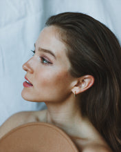 Load image into Gallery viewer, MAGHRA - Vintage style dainty gold bobble huggie beaded bubble mini hoop earrings beads bauble edge boho minimalist stacking small hoops