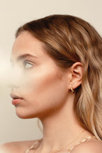 Load image into Gallery viewer, Twist huggie hoops, mini gold hoops, small hoop earrings, spiral hoops, twist rope hoops, boho hoops, mini bold hoops, wreath hoops, 925