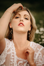 Load image into Gallery viewer, GRETA - Dangling genuine shell pearl earrings vintage dainty dangle drop pearl earrings gold boho bride wedding bridesmaid gift 925 silver