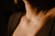 Load image into Gallery viewer, NESKA II - Dainty boho style choker necklace gold plated sterling silver rhodium cable chain mini disc choker minimal stacking necklace