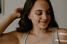 Load image into Gallery viewer, Spiral twist hoops, dainty gold hoops, interwoven, twist rope, wreath, entwine hoop earrings, rose gold, gold, silver, weave, woven, 925