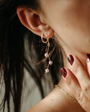 Load image into Gallery viewer, GRETA - Dangling genuine shell pearl earrings vintage dainty dangle drop pearl earrings gold boho bride wedding bridesmaid gift 925 silver