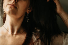 Load image into Gallery viewer, GRETA - Dangling genuine shell pearl earrings vintage dainty dangle drop pearl earrings gold boho bride wedding bridesmaid gift 925 silver