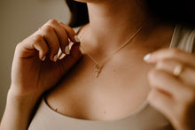 Load image into Gallery viewer, ROSA - Dainty vintage style rose pendant necklace, gold flower pendant rose shaped floral necklace boho stacking necklace stack 925 gift