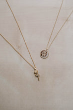 Load image into Gallery viewer, ROSA - Dainty vintage style rose pendant necklace, gold flower pendant rose shaped floral necklace boho stacking necklace stack 925 gift