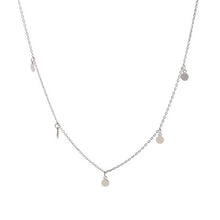 Load image into Gallery viewer, NESKA II - Dainty boho style choker necklace gold plated sterling silver rhodium cable chain mini disc choker minimal stacking necklace