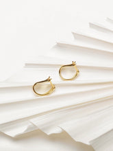 Load image into Gallery viewer, Asymmetrical twist hoops, 18k gold vermeil, gold filled, dainty huggie hoop, wave twist, mini gold hoops, minimalist hoop earrings, 925