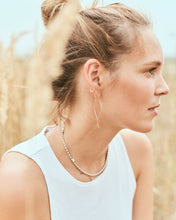 Load image into Gallery viewer, Dainty threader earrings, pull through, wire earrings, double layer earrings, wavy earrings, boho, lightweight, unique, dangle earrings, 925