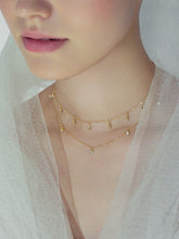 Load image into Gallery viewer, DAMLA - Water drop choker satellite gold chain choker necklace 925 silver dainty chain mini droplet choker minimal stacking necklace