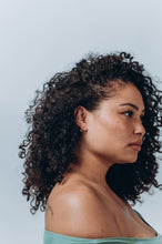 Load image into Gallery viewer, PYRA - Modern unique geometric minimalist pyramid triangle 3d stud huggie mini hoop earrings 925 sterling silver gold rose gold boho minimal