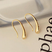 Load image into Gallery viewer, BRENNA - Abstract water tear drop earring droplet hoop earring gold 925 minimalist waterdrop teardrop gold hook earring minimalist gift