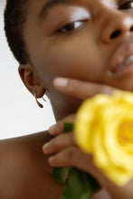 Load image into Gallery viewer, BRENNA - Abstract water tear drop earring droplet hoop earring gold 925 minimalist waterdrop teardrop gold hook earring minimalist gift