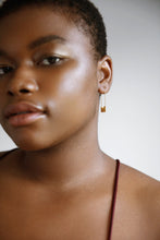 Load image into Gallery viewer, Gold paperclip earring, lock earring, statement hoops, vintage style, large padlock hoop, bold minimalist, safety pin earring, 925 silver