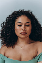 Load image into Gallery viewer, SAMARA - Abstract vintage sunburst sunbeam necklace gold coin pendant necklace silver boho gold coin sun sunshine ray stacking necklace