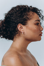 Load image into Gallery viewer, MAE -  Mini huggie hoop pearl earrings stud small genuine shell pearl dainty hoop boho bride wedding bridal bridesmaid gift vintage 925