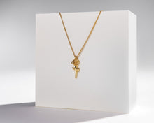 Load image into Gallery viewer, ROSA - Dainty vintage style rose pendant necklace, gold flower pendant rose shaped floral necklace boho stacking necklace stack 925 gift