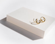 Load image into Gallery viewer, KRISTI - Layered mini double spiral huggie hoop earring dainty stacked twist layered rose gold twister silver unique double piercing gift