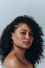Load image into Gallery viewer, Gold paperclip earring, lock earring, statement hoops, vintage style, large padlock hoop, bold minimalist, safety pin earring, 925 silver