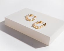 Load image into Gallery viewer, SADIE - French vintage style chain baroque pearl earrings hoop, 925 gold multi-way stud dangle earring boho bridal bridesmaid gift wedding