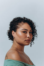 Load image into Gallery viewer, MAE -  Mini huggie hoop pearl earrings stud small genuine shell pearl dainty hoop boho bride wedding bridal bridesmaid gift vintage 925