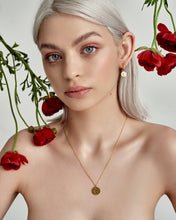 Load image into Gallery viewer, Birth Month Flower NECKLACE - dainty birth flower coin pendant necklace gold horoscope birth month zodiac coin necklace personalized gift