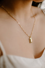 Load image into Gallery viewer, KEEGAN - Rectangular mirror vintage style gold coin link chain necklace, street style gold paperclip long chain stacking necklace stack 925
