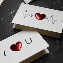 Load image into Gallery viewer, LOVE HEART CARD - Pop up 3d heart blank Valentines, birthday, missing you, handwritten message love you, gift message (Card + Envelope)