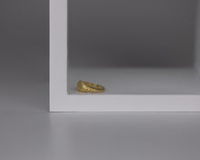 Load image into Gallery viewer, Croissant dome ring, chunky gold ring, shell spiral, fine twist, thick band, statement vintage, crescent Dôme, signet bold wreath 4 5 6 7 8