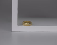 Load image into Gallery viewer, ESMEE - gold French vintage canelé dessert chunky bold ring thick ribbed Parisian statement 5 6 7 8 unisex creme brule puffy puff band ring