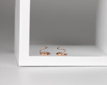 Load image into Gallery viewer, KRISTI - Layered mini double spiral huggie hoop earring dainty stacked twist layered rose gold twister silver unique double piercing gift