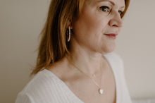 Load image into Gallery viewer, Statement pearl hoop earrings, large pearl hoops, genuine pearl earring, bold hoops, gold pearl hoops, event, wedding earring, bridal, 925