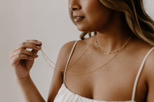 Load image into Gallery viewer, BELLE - Dainty bead satellite chain choker necklace 925 sterling silver boho style gold plated silver bead orb chain stacking necklace