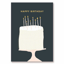 Load image into Gallery viewer, DESSERT BIRTHDAY CARD - gold foil printed full size birthday card cake greeting handwritten message, love, gift message (Card + Envelope)