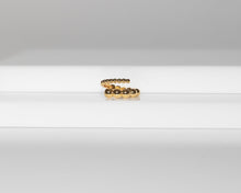 Load image into Gallery viewer, Chunky graduated bead ring, gold beaded ring, statement ring, spiral twist, bubble ring, bold, open ring, adjustable, thick, wrap US 4, 6, 8