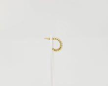 Load image into Gallery viewer, Ribbed chunky hoops, puff hoop earring, canelé dessert, bold hoops, large gold hoops, thick hoops, statement earring, creme brule, puffy