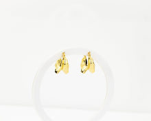 Load image into Gallery viewer, Chunky gold hoops, organic shape hoops, vintage style, bold, statement earring, raw edge, layered, thick, puffy, puff hoops, medium hoop