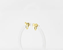 Load image into Gallery viewer, Gold flower petal stud, flower petal earring, statement stud, abstract, vintage, floral, bold, lightweight, wedding, bridal gift, boho, 925