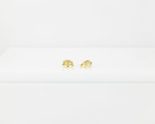 Load image into Gallery viewer, Small dome hoops, dainty bold hoops, mini croissant hoops, puff hoops, small ribbed earring, gold huggie hoops, shell, vintage hoop earrings