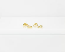 Load image into Gallery viewer, Small dome hoops, dainty bold hoops, mini croissant hoops, puff hoops, small ribbed earring, gold huggie hoops, shell, vintage hoop earrings