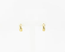 Load image into Gallery viewer, Twist ribbed hoops, mini bold hoops, croissant dome earrings, twisted, spiral hoops, small crescent, chunky, puffy hoops, vintage hoops, 925