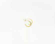 Load image into Gallery viewer, Twist ribbed hoops, mini bold hoops, croissant dome earrings, twisted, spiral hoops, small crescent, chunky, puffy hoops, vintage hoops, 925