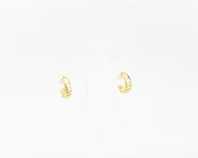 Load image into Gallery viewer, Twist ribbed hoops, mini bold hoops, croissant dome earrings, twisted, spiral hoops, small crescent, chunky, puffy hoops, vintage hoops, 925