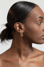 Load image into Gallery viewer, Double circle hoops, statement, hollow hoops, chunky hoop earrings, spiral hoops, twist rope hoop, wreath hoops, puffy hoops, 2 in 1 earring