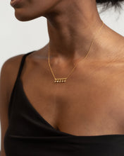 Load image into Gallery viewer, CZ bar pendant, dainty cz necklace, 5 cz pendant, horizontal bar necklace, dainty gold necklace, boho, stacking, bridal gift, wedding