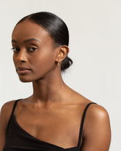 Load image into Gallery viewer, Graduated bead crescent hoops, gold bubble hoops, statement earring, croissant dome, bauble dome hoops, vintage gold hoops, bold 925