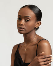 Load image into Gallery viewer, AMELIA - dainty minimalist abstract pebble pendant necklace w/ 925 gold plated sterling silver boho style gold organic pendant necklace