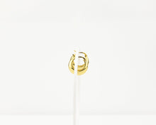 Load image into Gallery viewer, Hollow crescent hoops, gold dome hoop earring, classic, chunky hoops, puff, puffy hoops, vintage, thick hoops, dainty bold, minimalist
