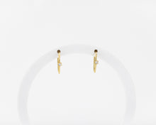 Load image into Gallery viewer, Mini cz cuff hoop, ear cuff, wrap earring, gold ear clip, cz cuff, gold hoop earring, huggie earring, 2 in 1, no piercing earring, ear wire